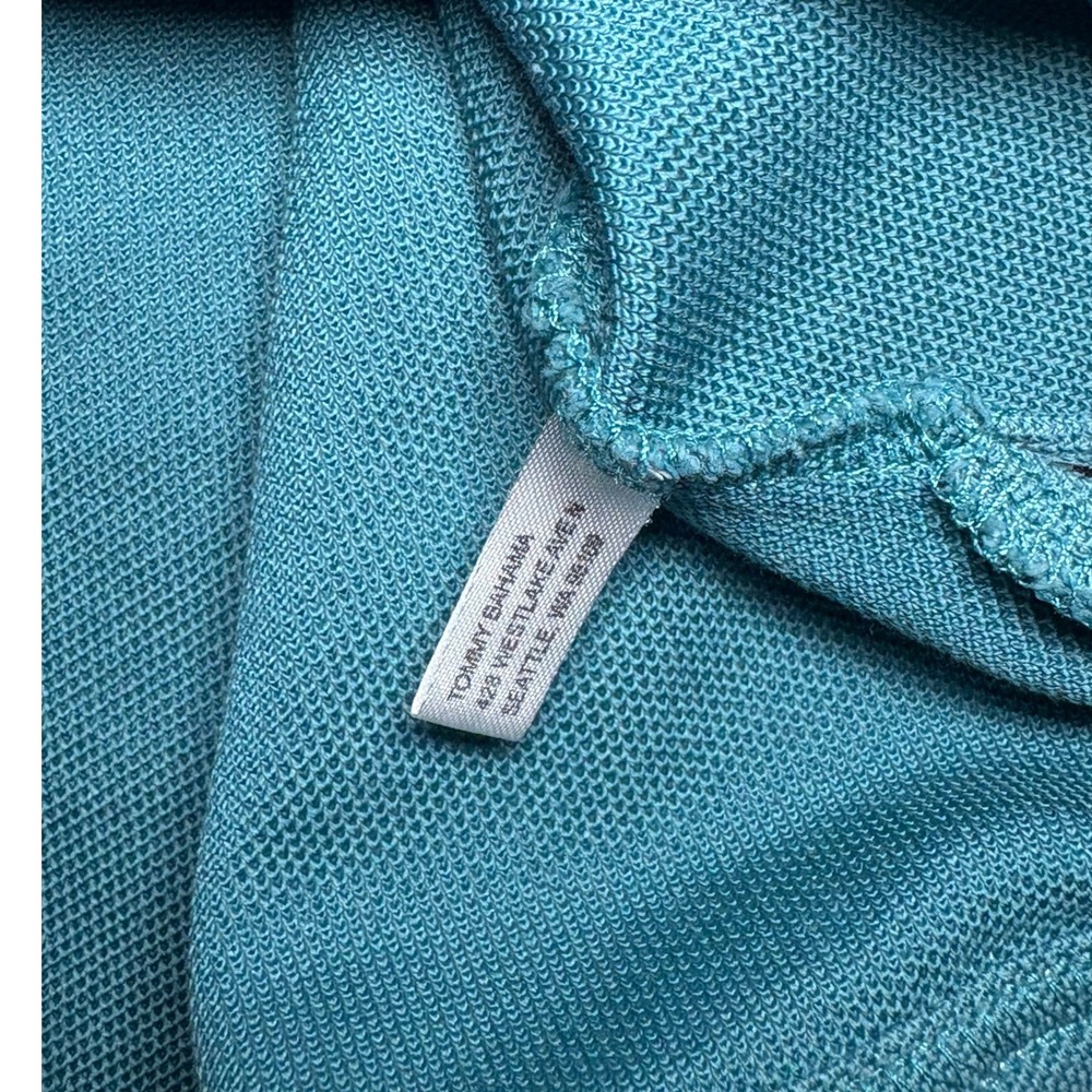 Tommy Bahama Polo Shirt Teal Blue Short Sleeve Supima Blend Mens XL - Picture 8 of 10